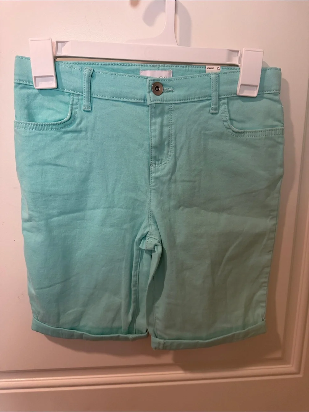 The Children's Place girls size 12 NWT White & Mint Green - Shorts & Tee